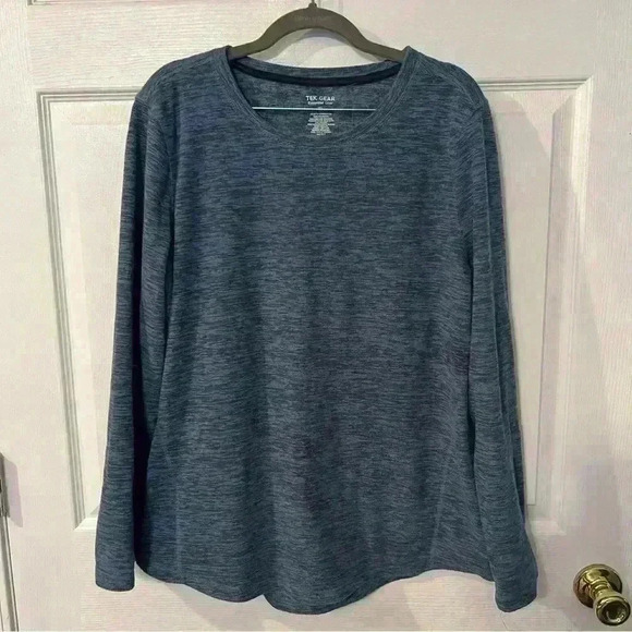 Tek Gear Long Sleeved Heathered Blue Cozy Casual Shirt Size Extra Large - Picture 1 of 4